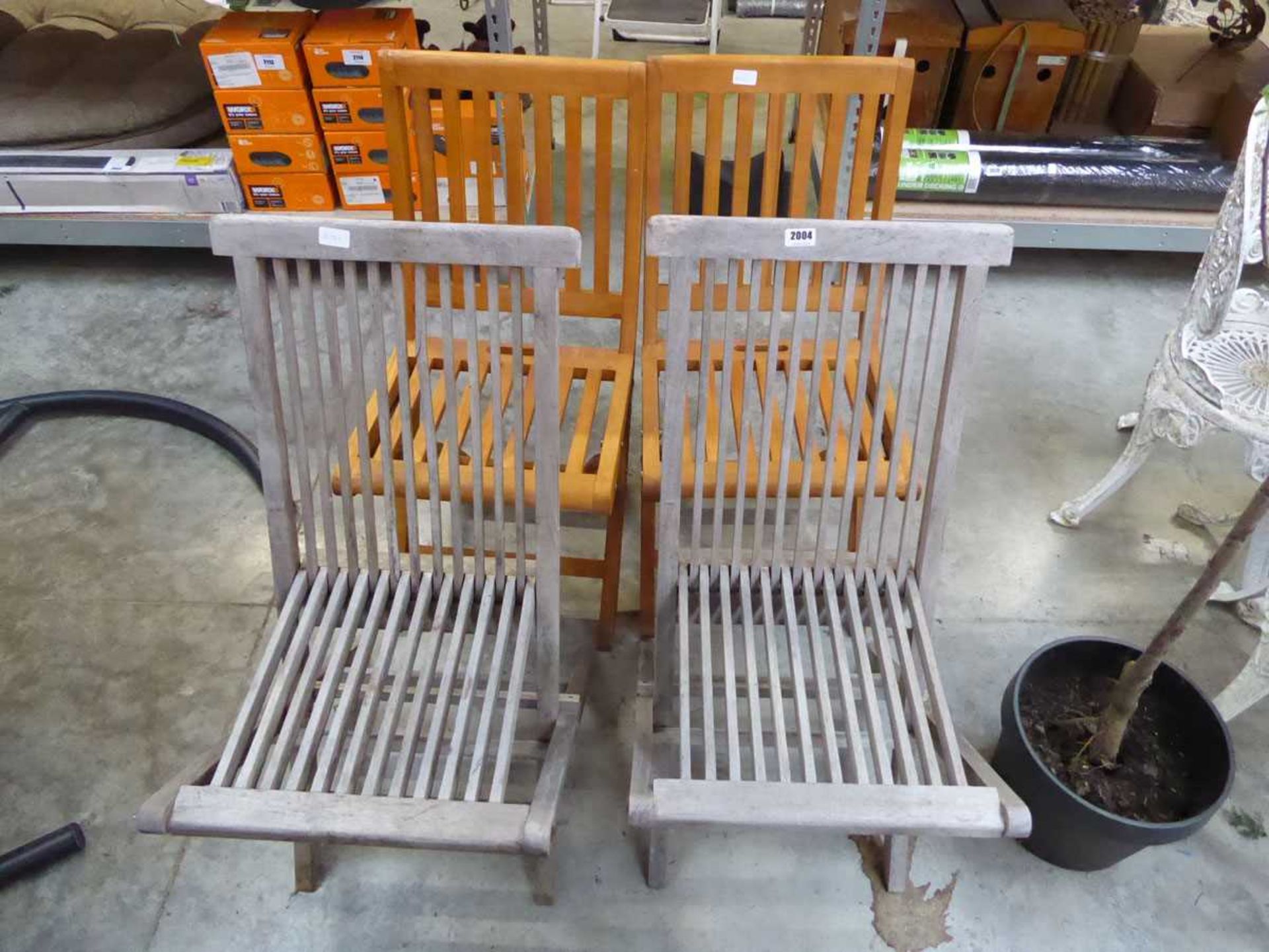 Set of 4 hardwood garden chairs