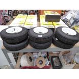 6 various sack barrow wheels