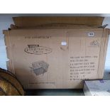 Boxed 2 door foldable wired dog crate