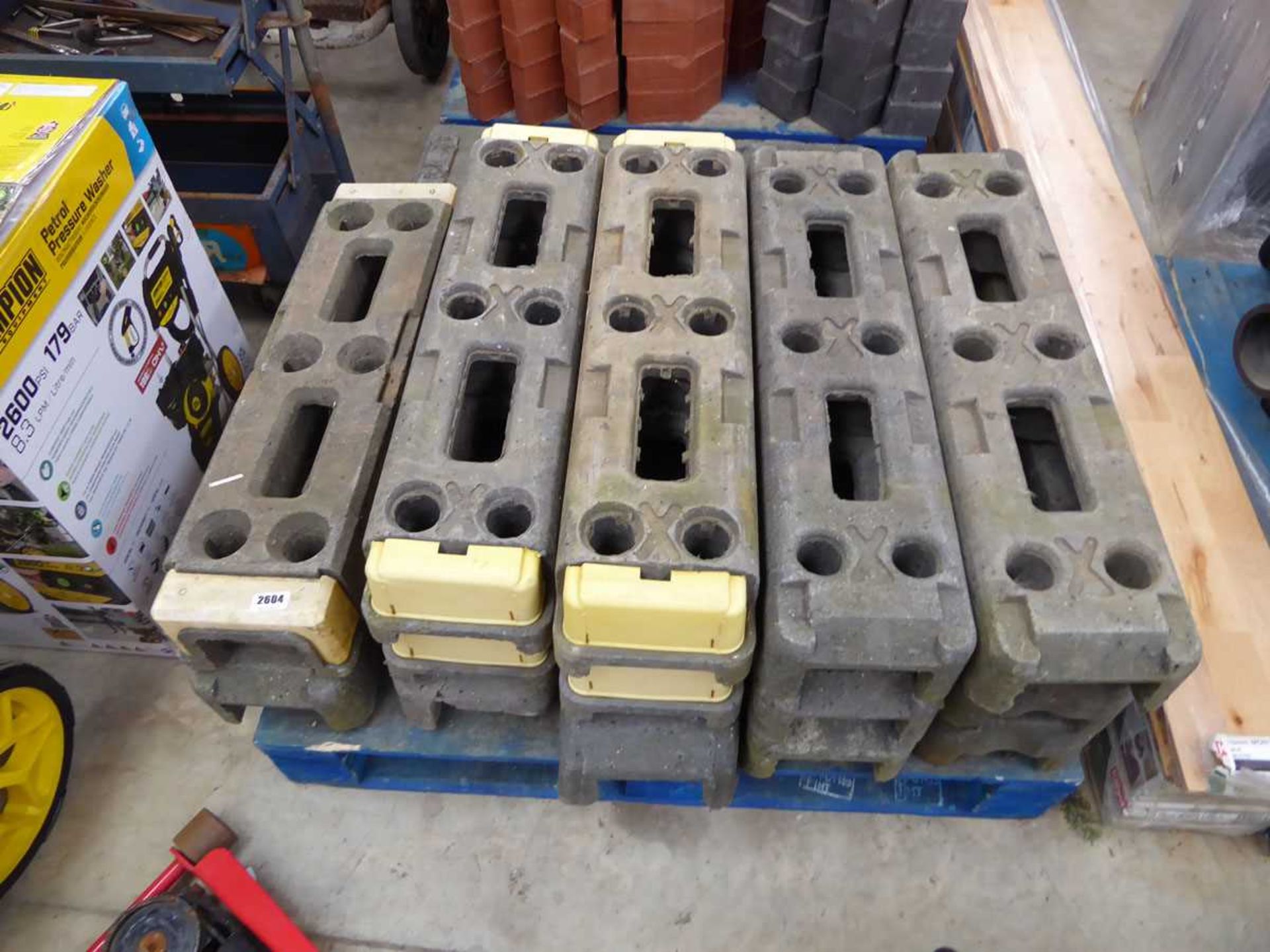 Pallet containing 15 Heras fencing stands