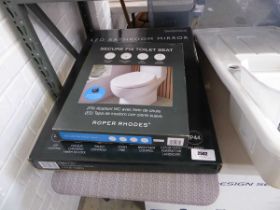 +VAT Boxed Tavistok LED bathroom mirror, together with a grey anti-slip bathroom mat and a Roper