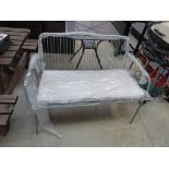 Green metal 2 seater garden bench