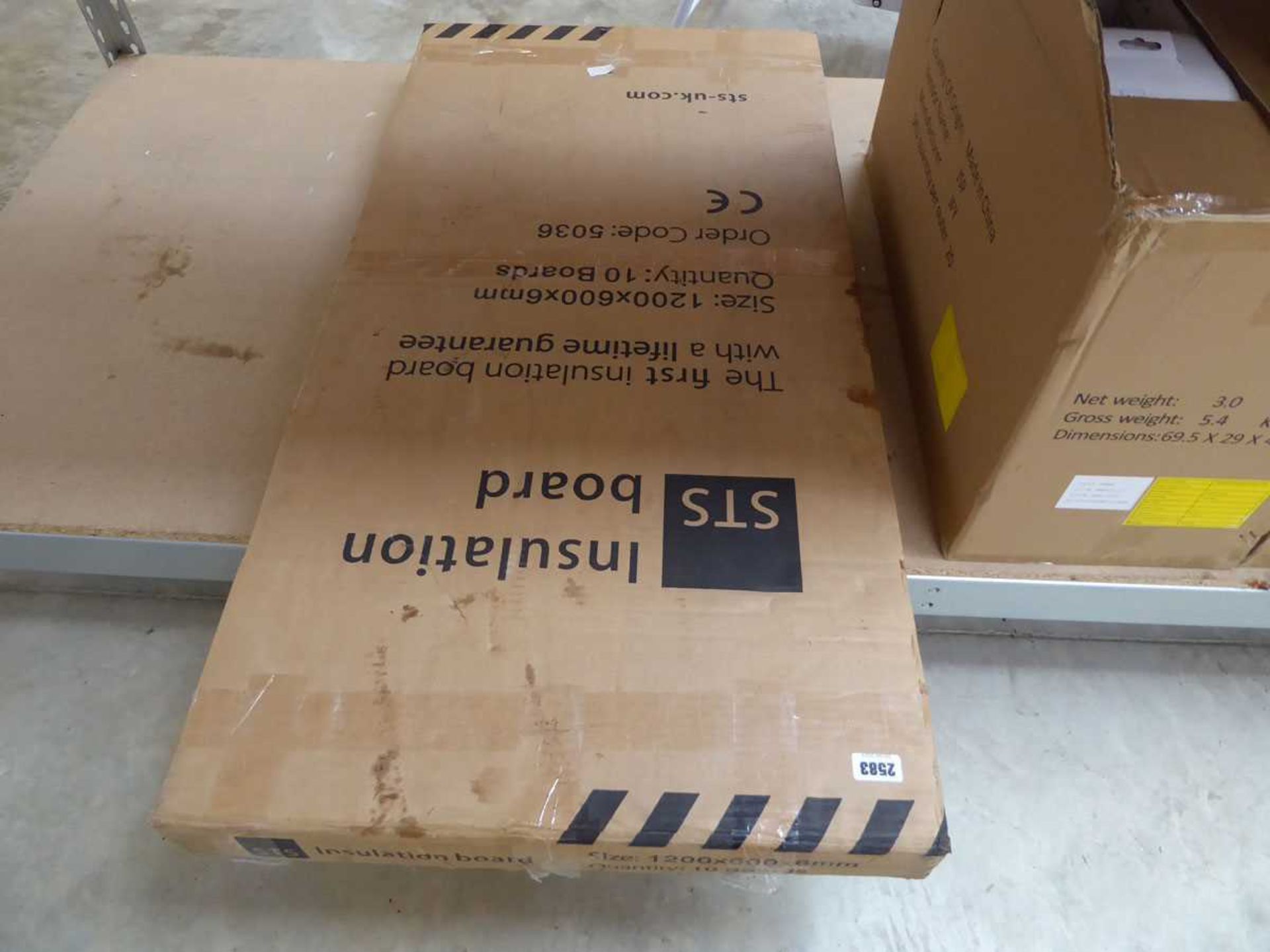 Box containing 10 sheets of 1200 x 600 x 6mm. STS insulation boarding