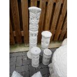 Set of 4 concrete tribal columns
