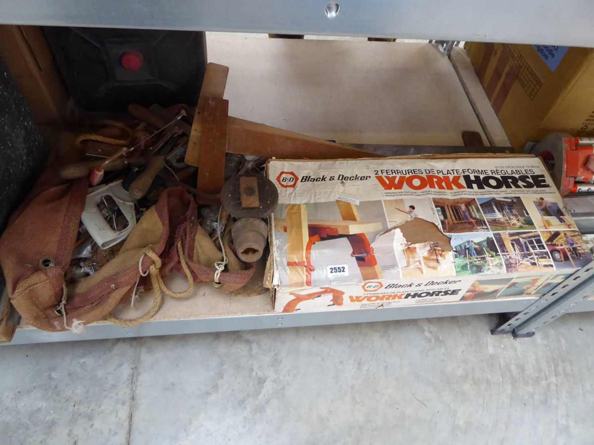 Boxed Black & Decker workhorse, together with a sack of mixed tooling