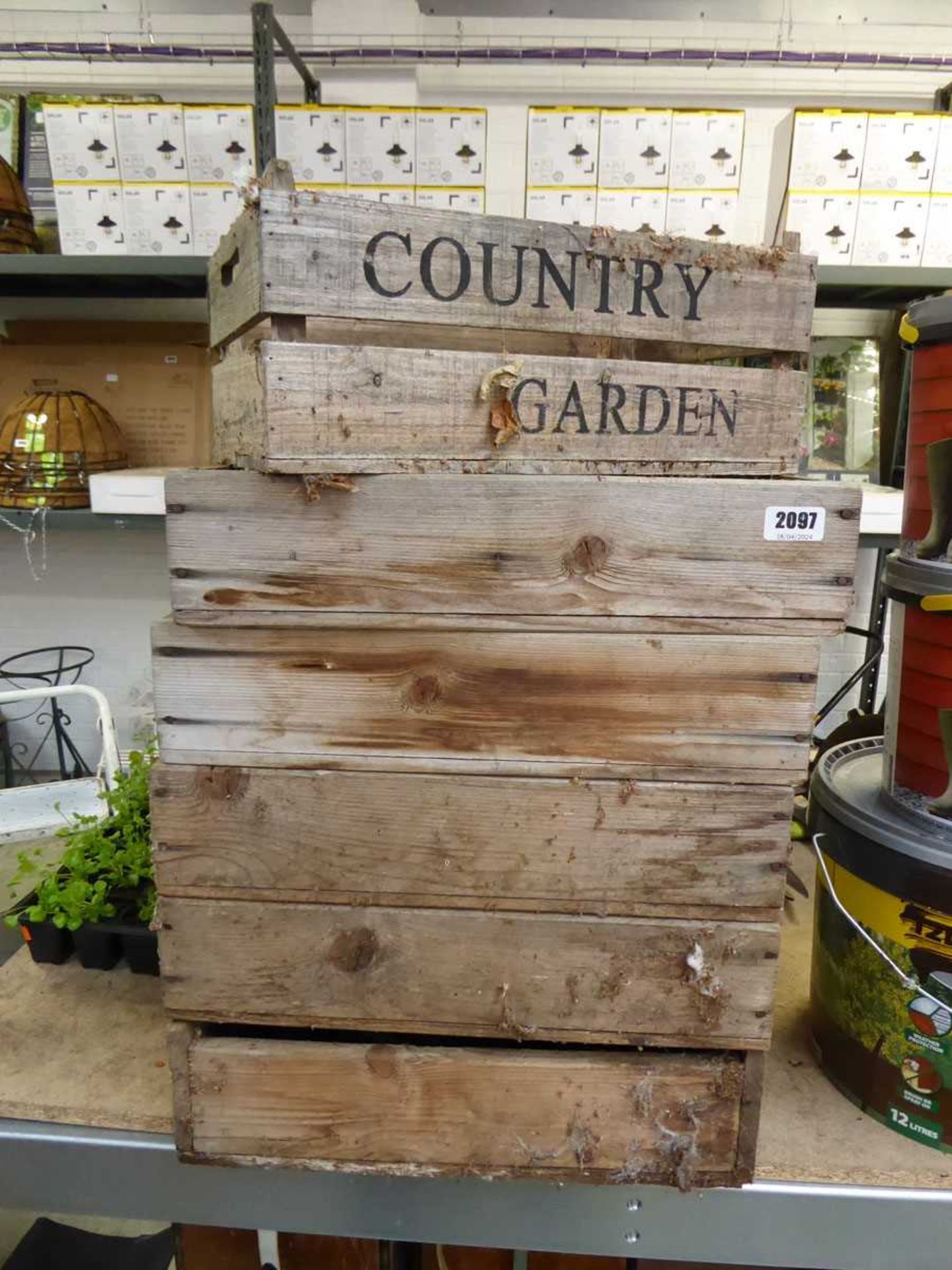 Qty of vintage wooden fruit crates
