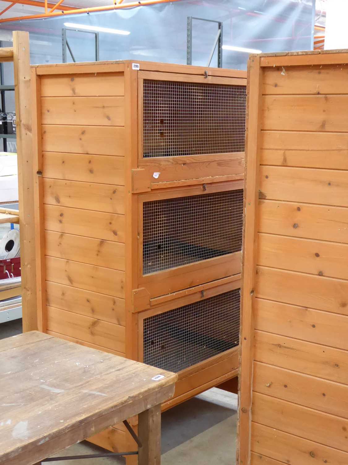 Teak 3 tier guinea pig enclosure