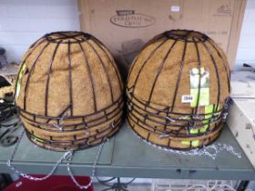 12x 40cm (15") wire hanging baskets with integrated coco liners