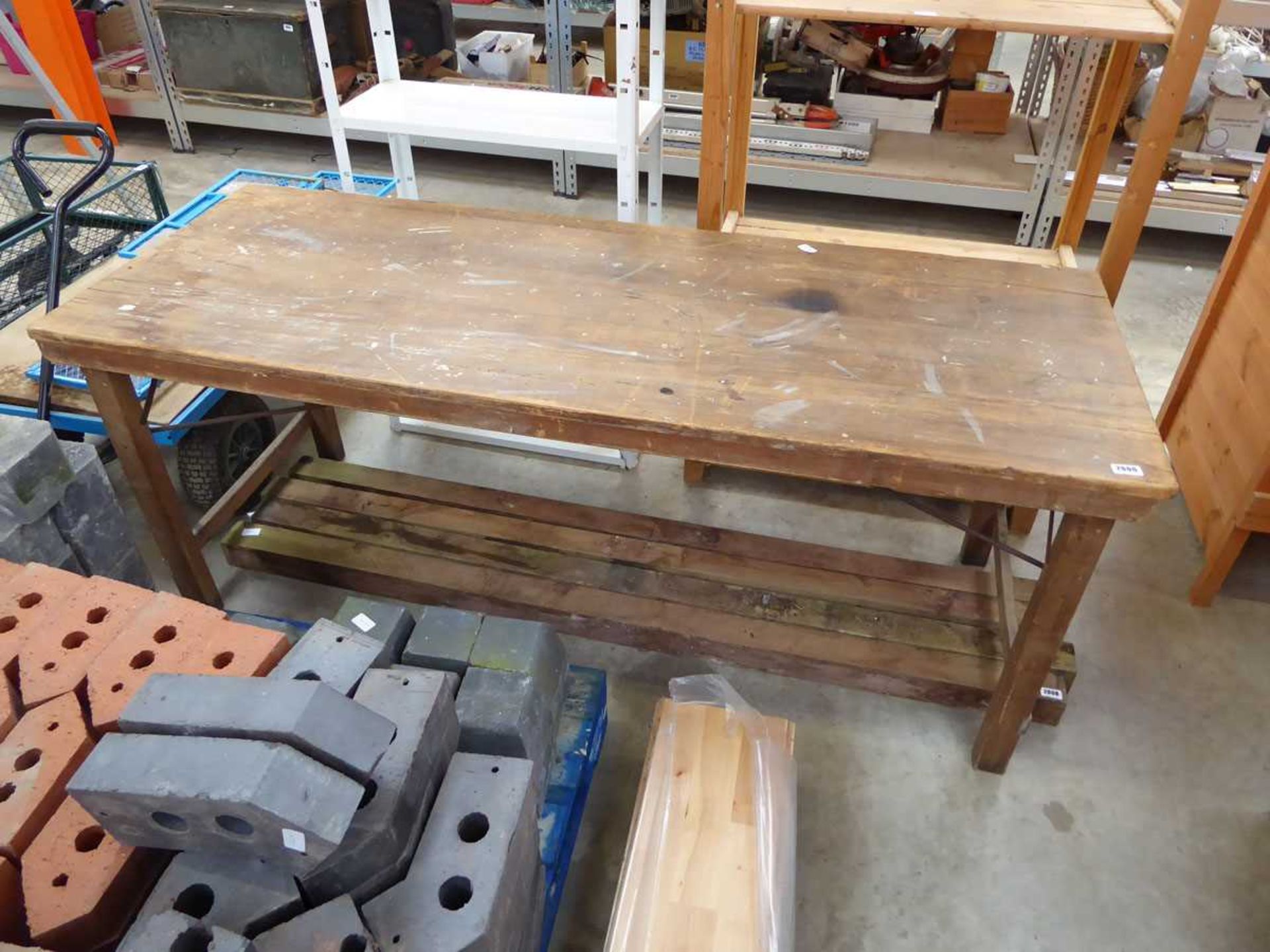 Wooden collapsible work bench