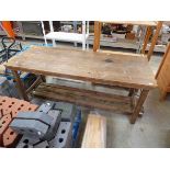 Wooden collapsible work bench