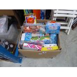 Box containing a large qty of mainly outdoor childrens water paddling pools and associated items