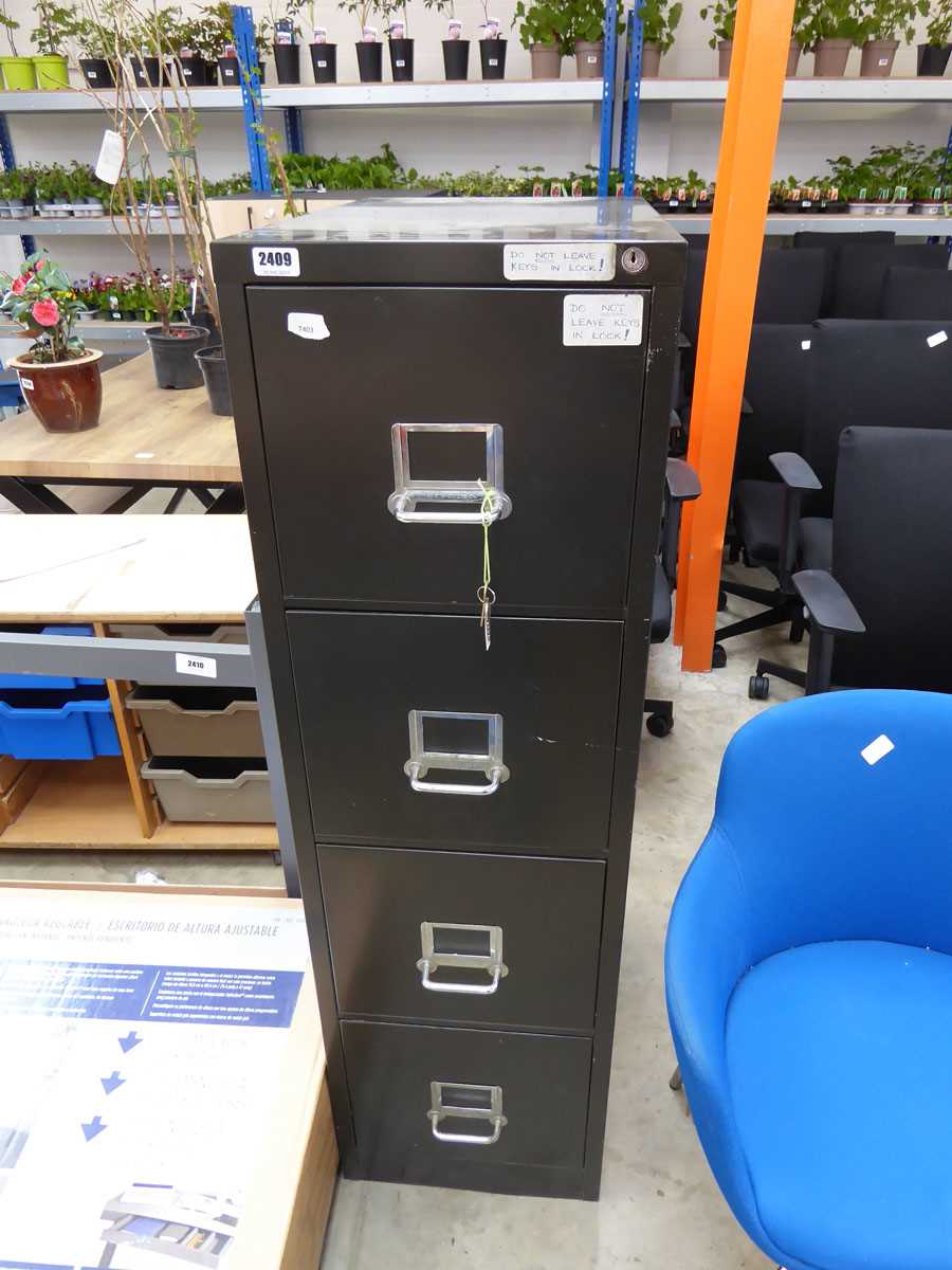 4 drawer metal filing cabinet with key