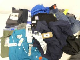 +VAT Approx 20. Items of mens and womens clothing. To include, trousers, shorts & T shirts etc.