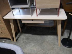 Modern limed wood single drawer side table