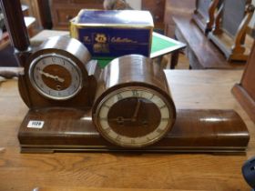 Deco style wooden caseed mantle clock and 1 further Enfield mantle clock