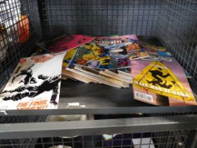 Cage containing various DC comics to include the Trials of Shazam, Captain Victory and others