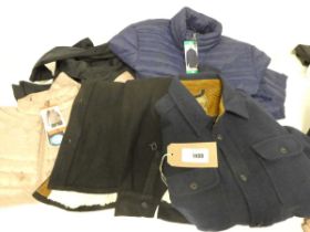 +VAT Bag of mens mixed coats. ( 5 coats in total).