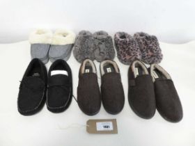 +VAT Mixed bag of mens and womens slippers. To include Dearfoams & Totes.