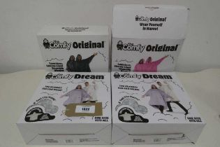+VAT 4 boxed Comfy original or Comfy dream wearable blankets (2 grey, 1 charcoal, 1 pink)