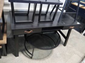 +VAT Modern black finish desk with 2 drawers