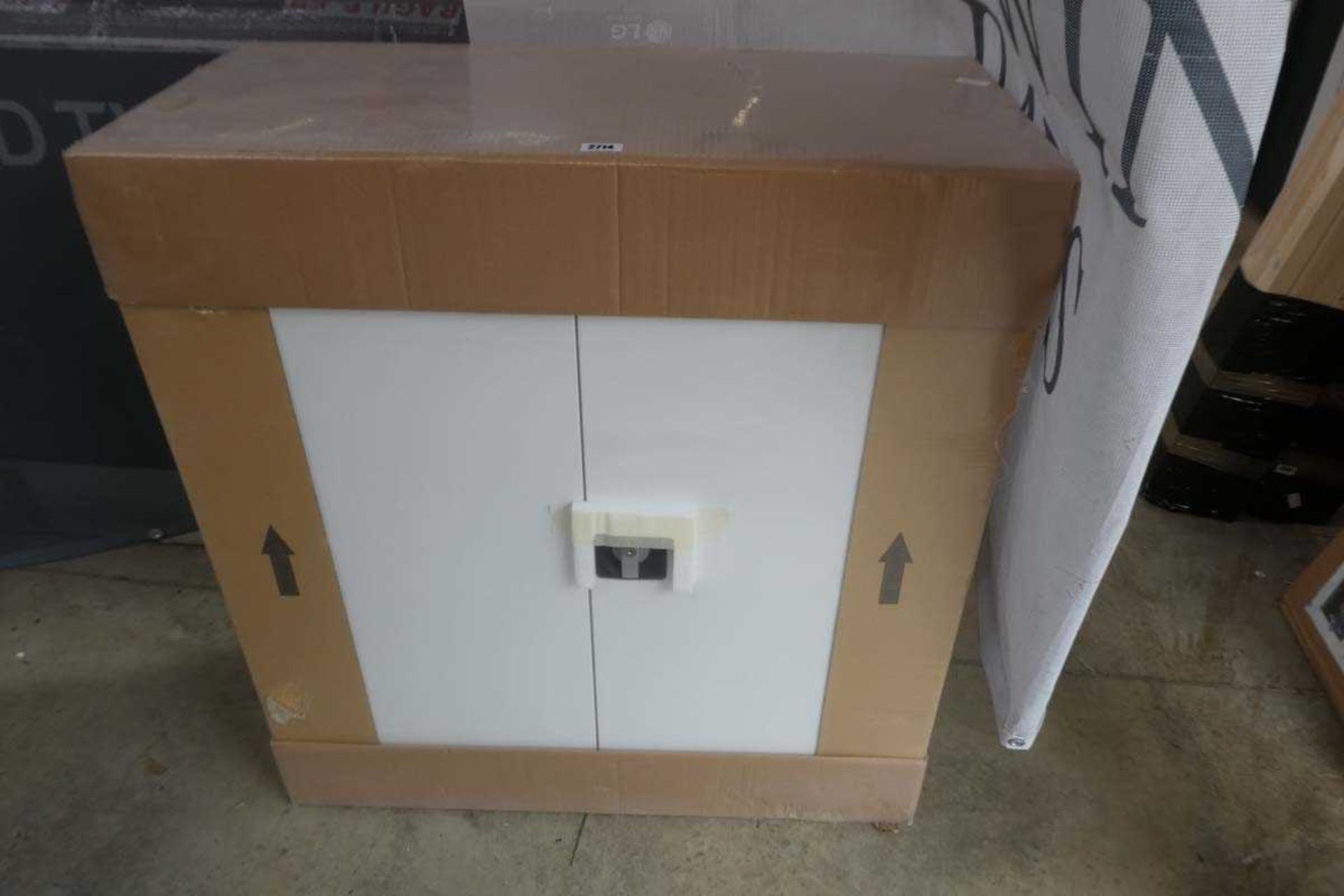 White metal 2 door cabinet