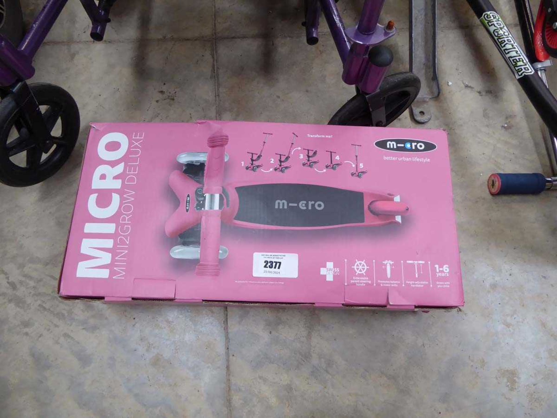 +VAT Boxed Micro Mini 2 grow Dulux scooter in pink