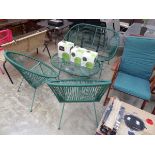 Green rope effect 4 piece outdoor garden seating set comprising 2 seater sofa with 2 matching