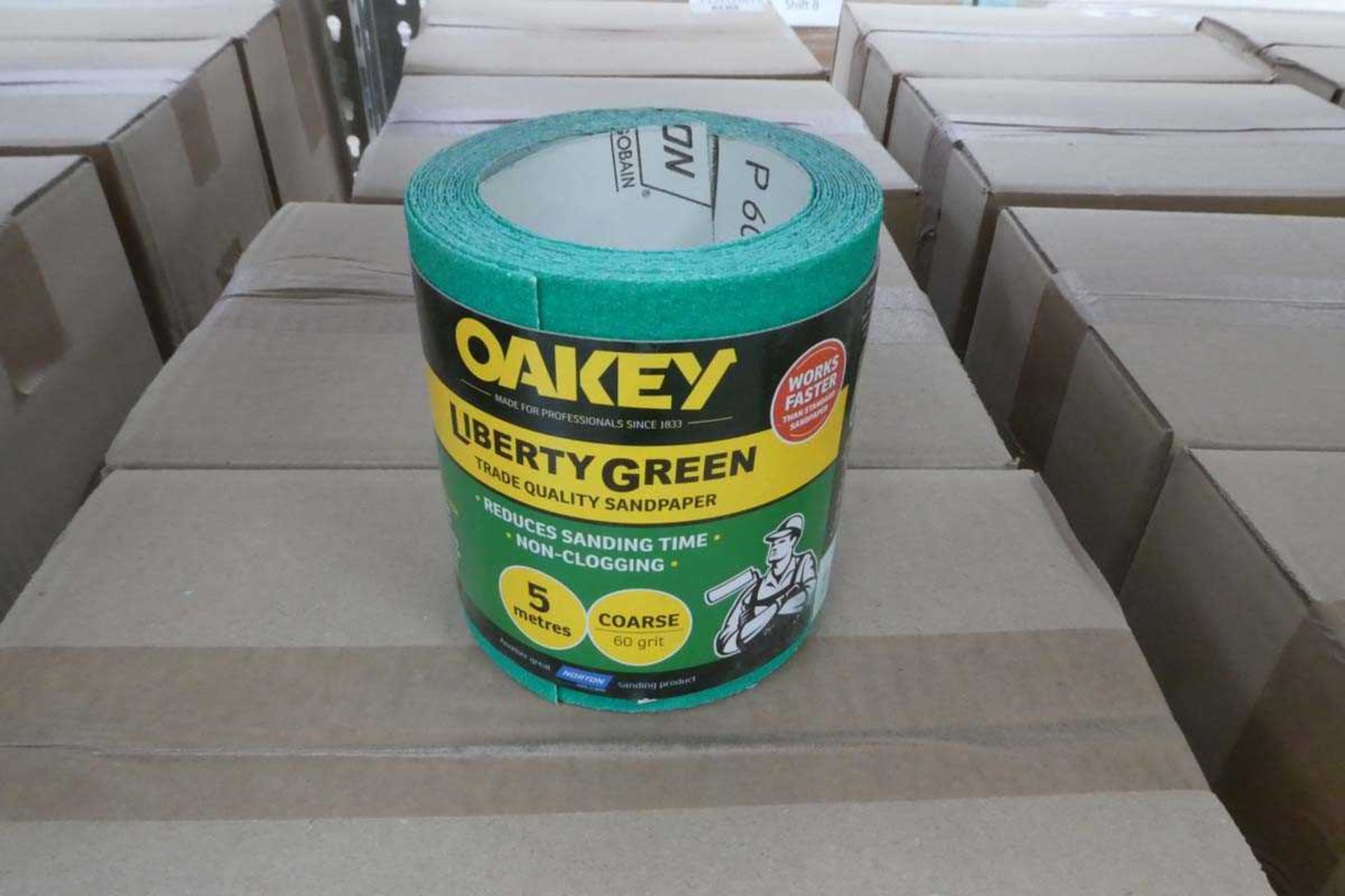 +VAT 2 boxes containing 10 rolls in each box of Oakey Liberty green roll 115 x 5mm sanding sheets ( - Bild 2 aus 2