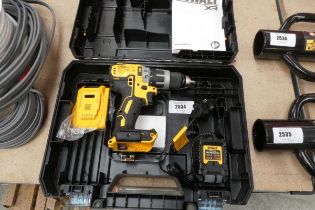 +VAT Cased DeWalt brushless 18v cordless drill together with battery and charger