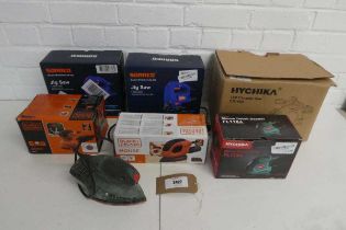 +VAT Quantity of mixed electrical tooling to include a Hychika 18v circular saw, 2 Sorako electric