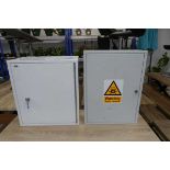 2 wall mounted lockable cabinets