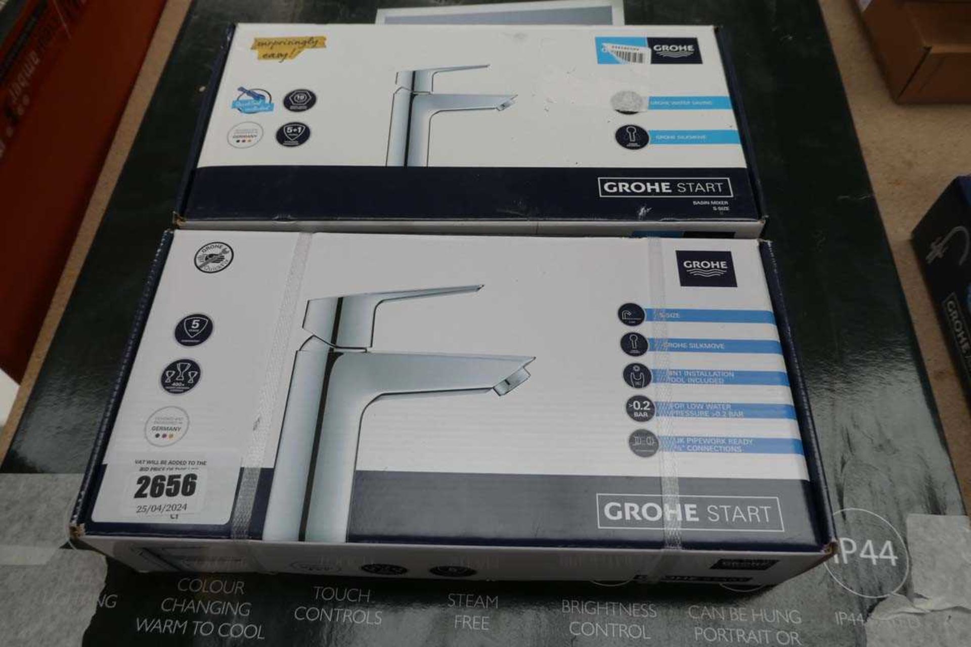 +VAT 2 Grohe Start chrome single lever bathroom taps