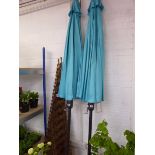 Aqua blue 2.5m wind up garden parasol