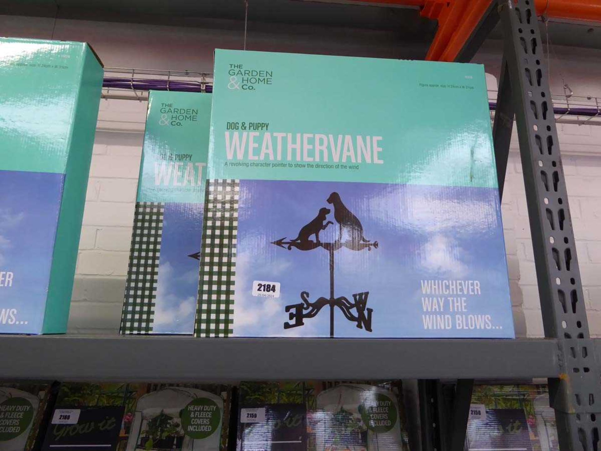 2 boxed dog and puppy weathervanes