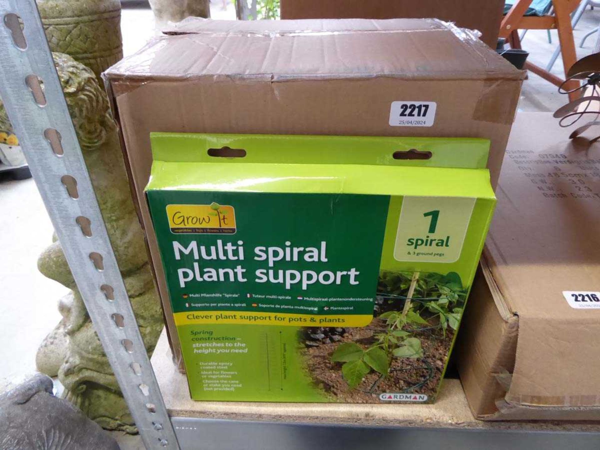 Box containing 12 multi spiral plant supports
