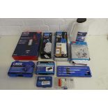 +VAT Quantity of car related tools and accessories to include Sealey 8v cordless grease gun,