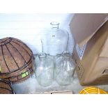 20L. Pyrex demijohn, together with 2 x 5L. demijohns