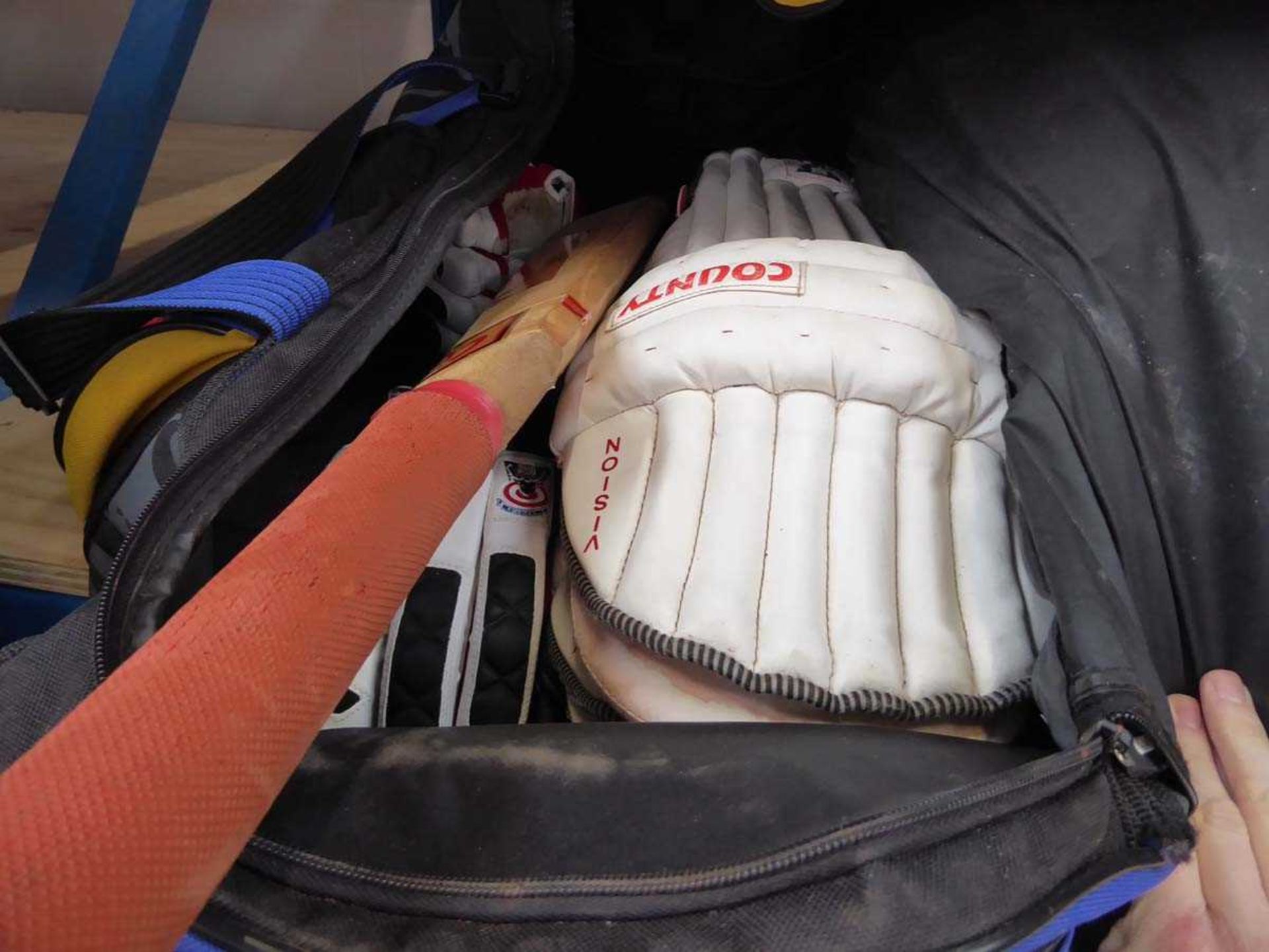 Bag containing County branded cricket bag with qty of various cricket related clothing together with - Image 3 of 3