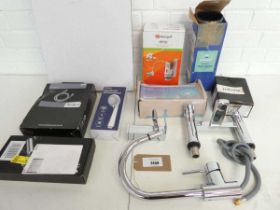 +VAT Quantity of mixed plumbing and bathroom related items to include a chrome single lever tap,