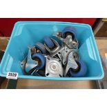 Crate containing qty of heavy duty castors