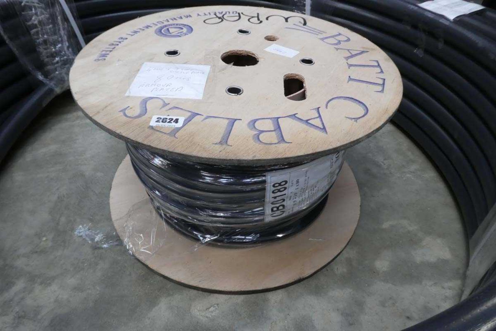 Reel containing approximately 80m. of 4mm x 3 core single phase cable