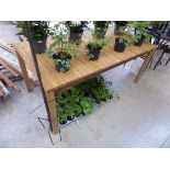 Teak wooden slatted extendable garden dining table