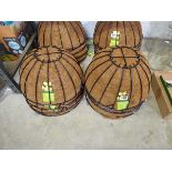 12 x 40cm black wire baskets with interrated liner
