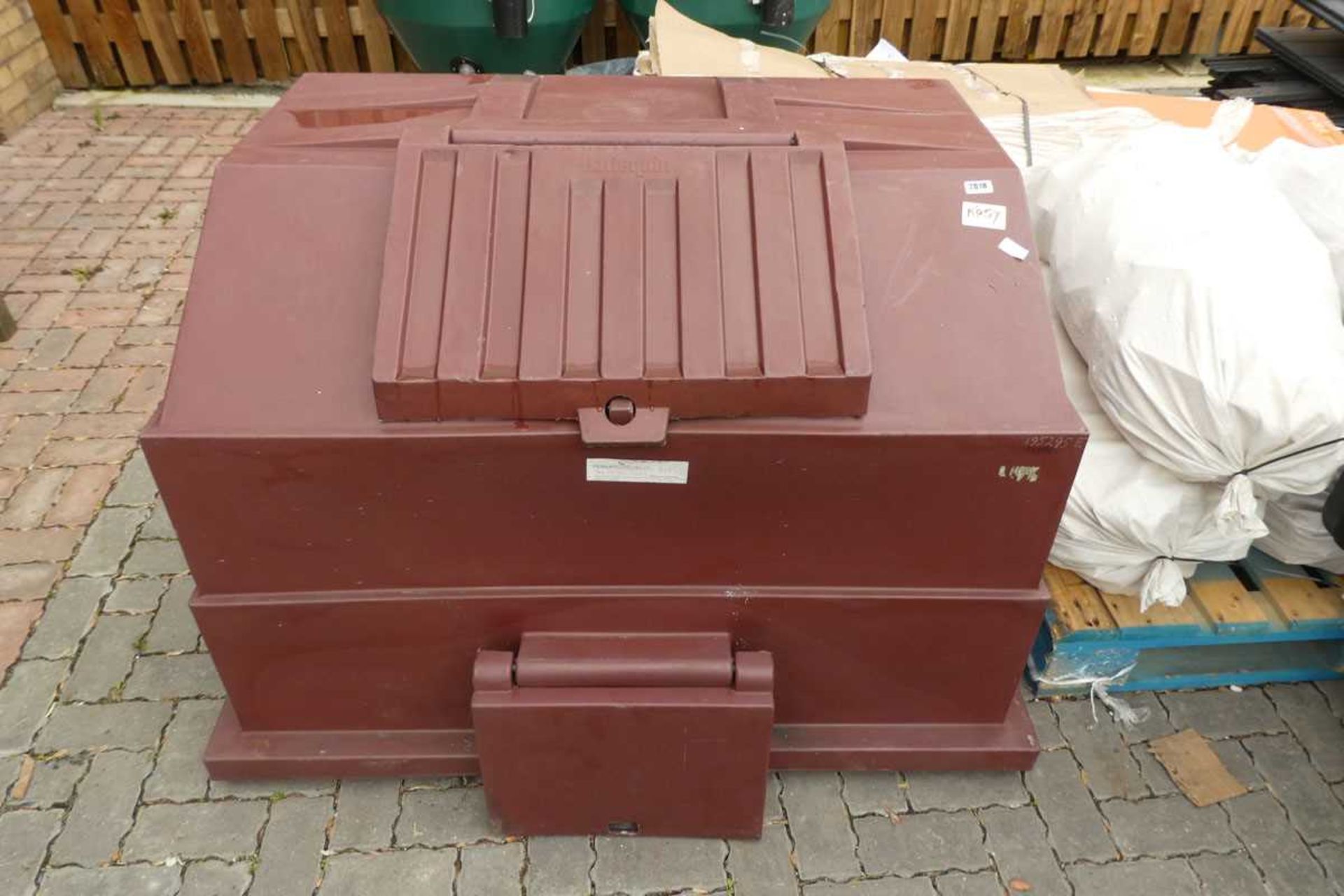 Large plastic outdoor coal storage box