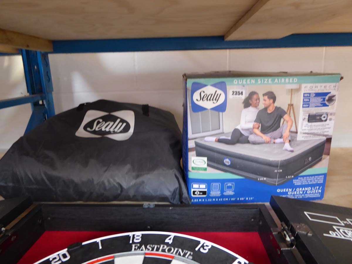 2 boxed Sealey queen sized electric air beds