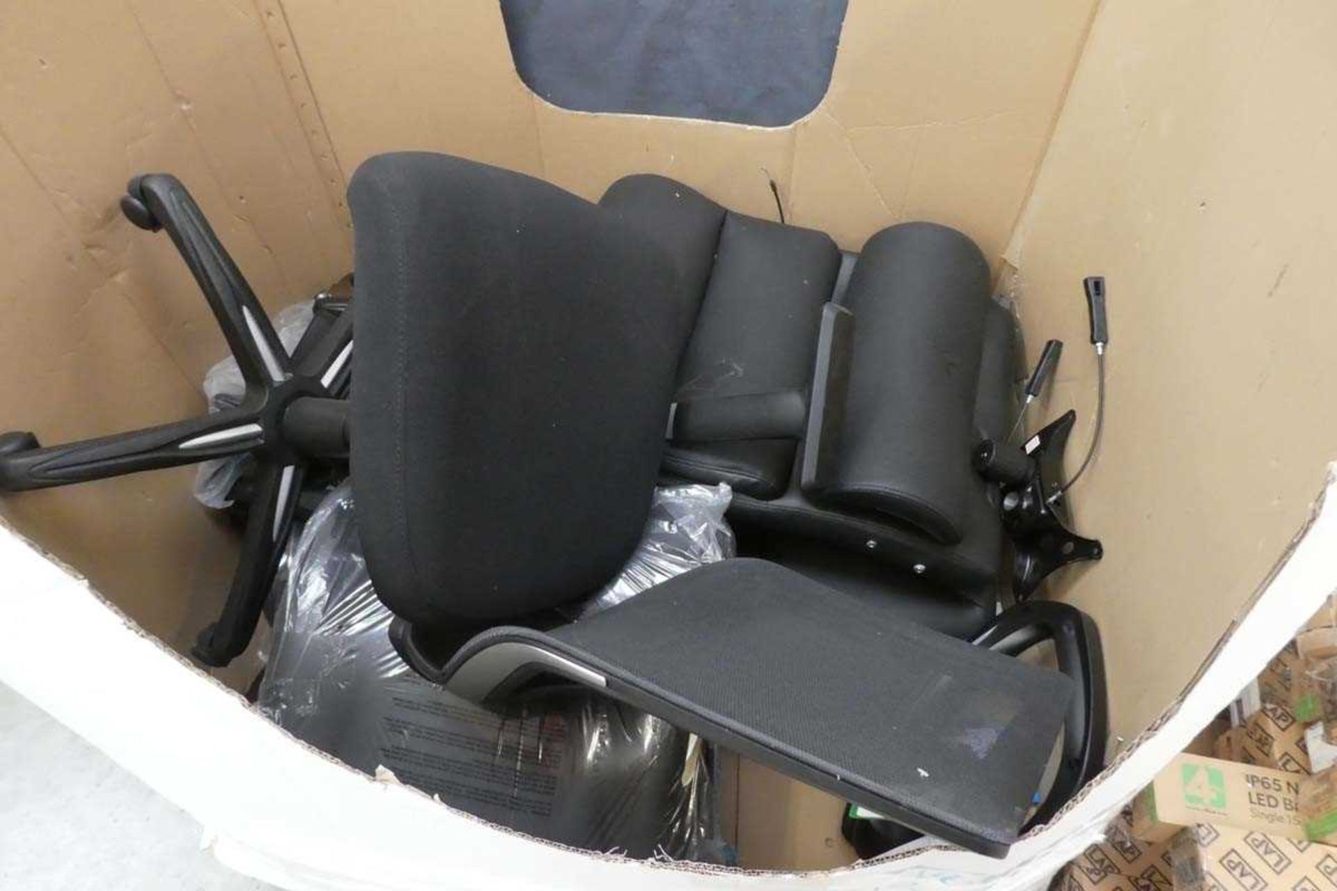 +VAT Pallet box containing qty of various office chair armchair parts