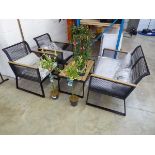 Black rope effect 4 piece outdoor garden seating set comprising 2 seater sofa along with 2 armchairs