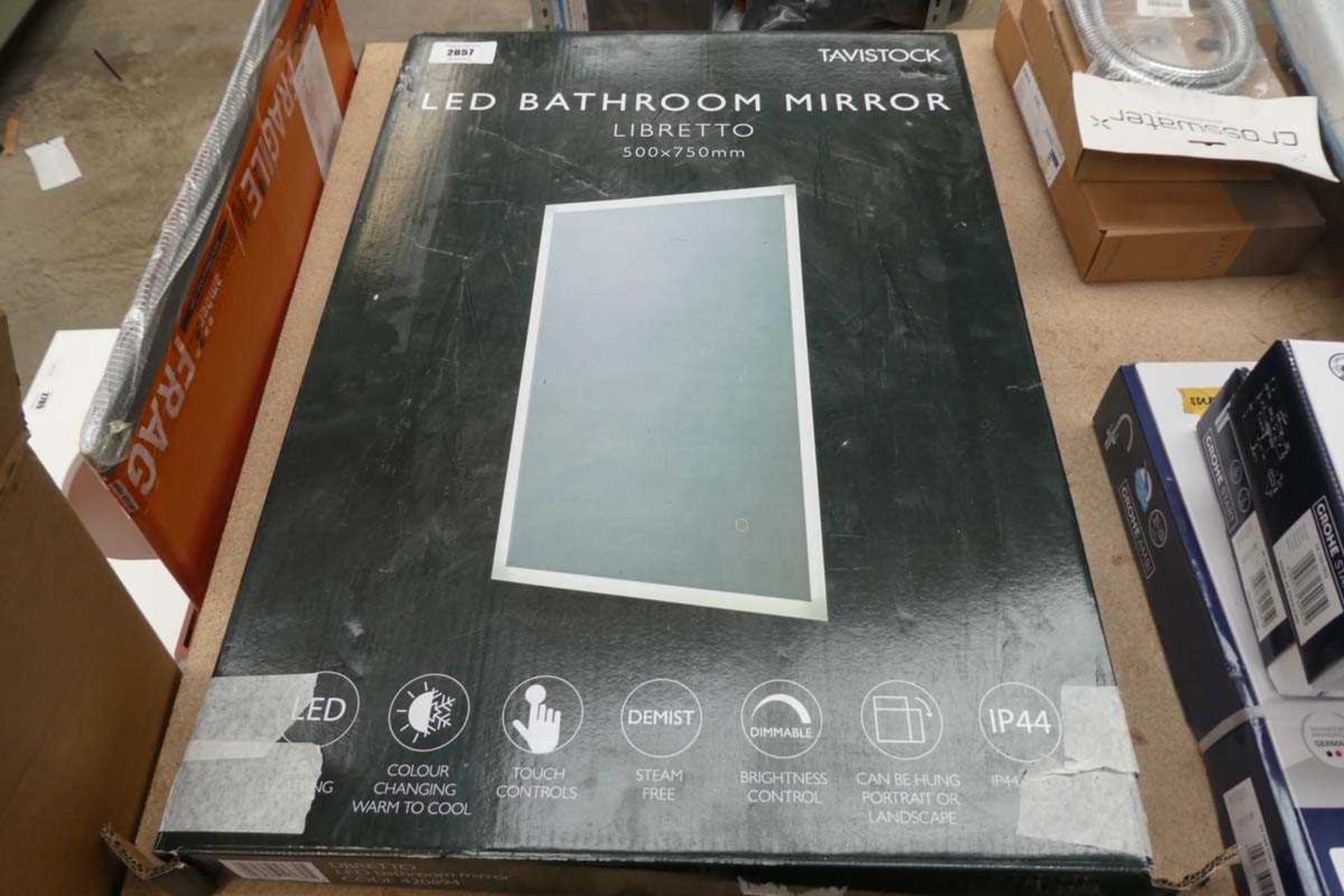 +VAT Tavistok LED bathroom mirror, boxed