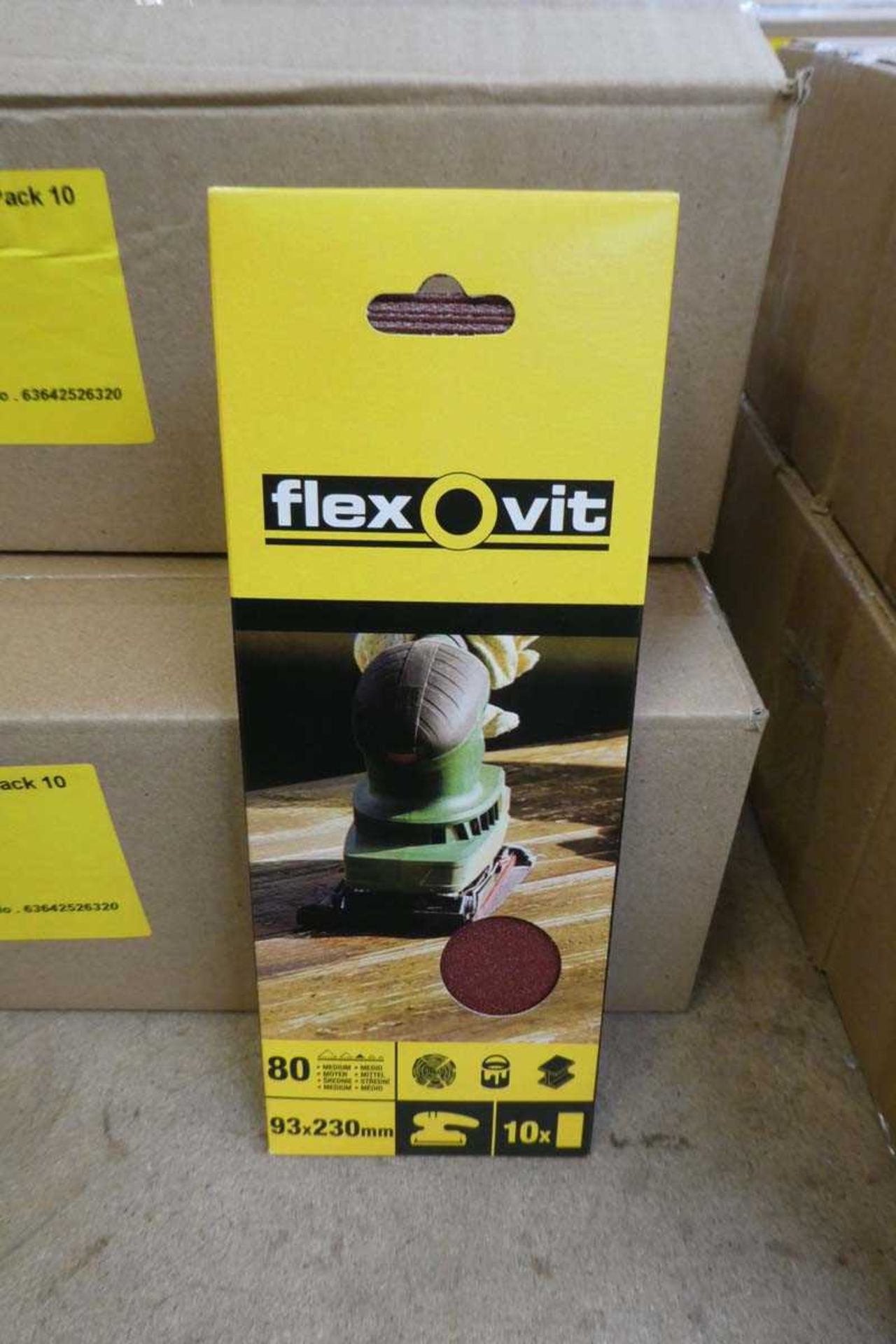 +VAT 5 boxes containing 10 packs (in each box) of Flexovit 10 piece 93 x 230mm. fine sanding sheets - Bild 2 aus 2