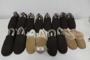+VAT 8 unboxed pairs of mens & womens slippers. to include Dearfoams & Kirkland.